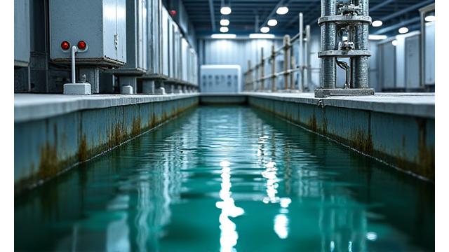 Billede af et industrielt spildevandsrensningsanlæg